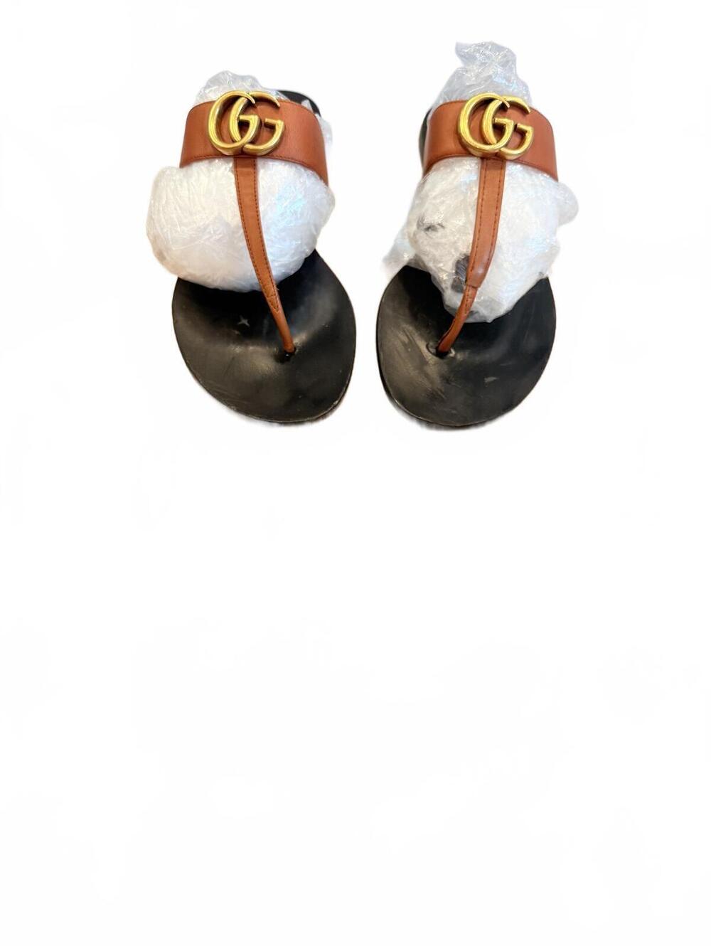 Gucci Marmont Double G Brown Leather Sandals [COPY] - Picture 9 of 10